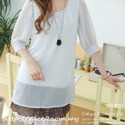 Grey Fake Two-Piece Chiffon Dress Grey Fake Two-Piece Chiffon Dress
